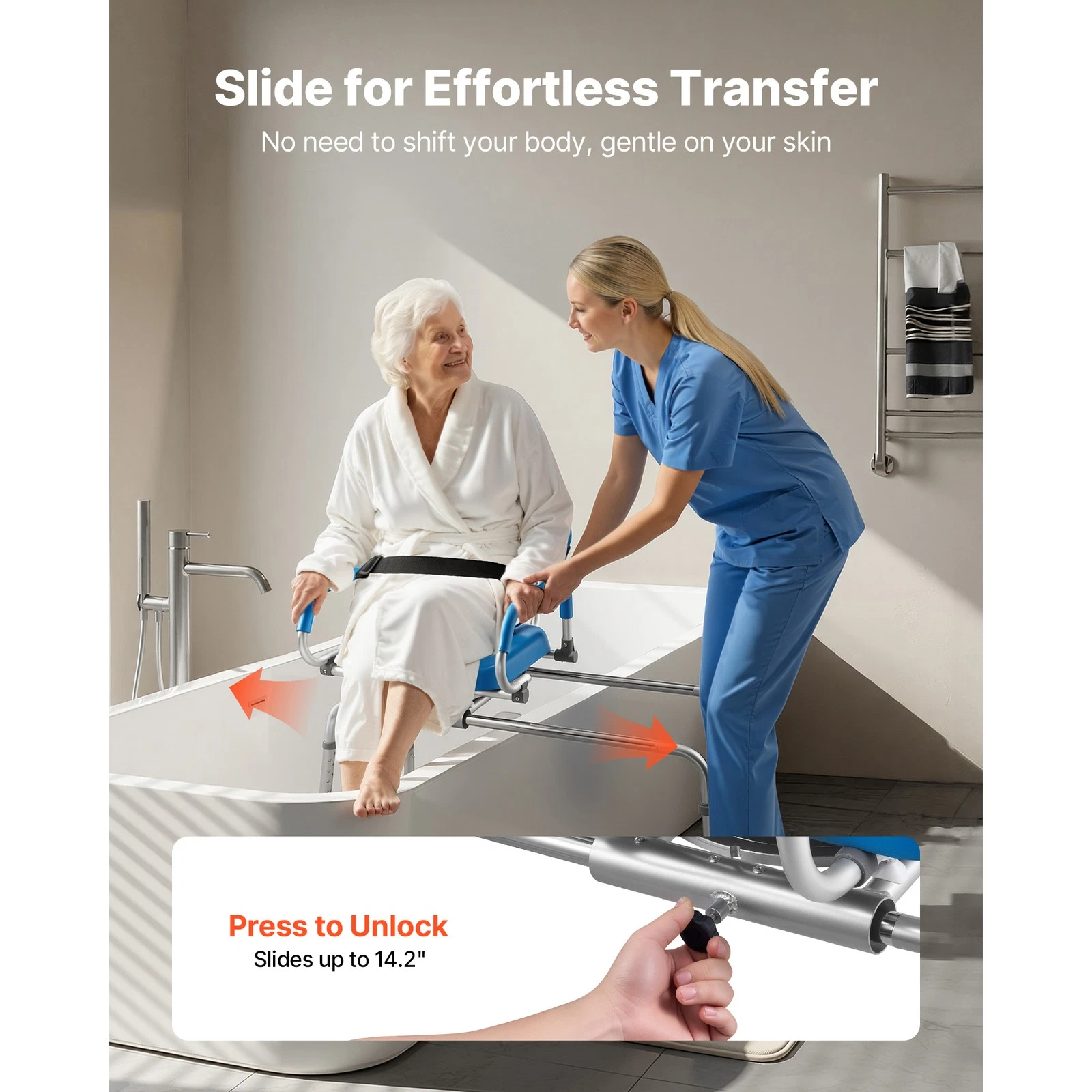 Sliding & Swivel Bath Transfer Chair Rental - Image 2